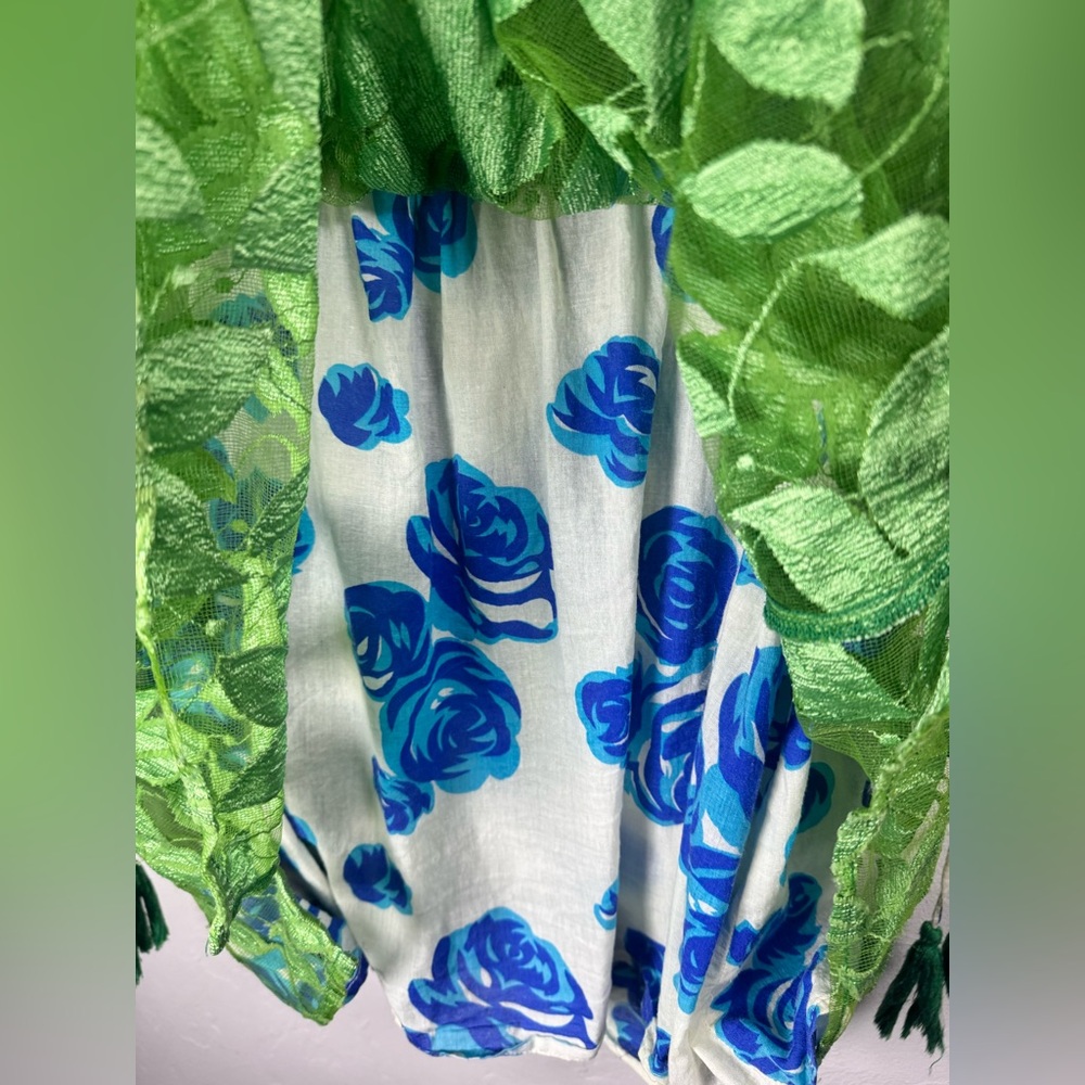 Lane Bryant Green Blue Leaf Print Camisole - Picture 5 of 9